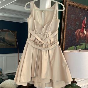 Prada Vintage 2008 runway corset bow back aline cocktail dress sz 42 /sz 6 US